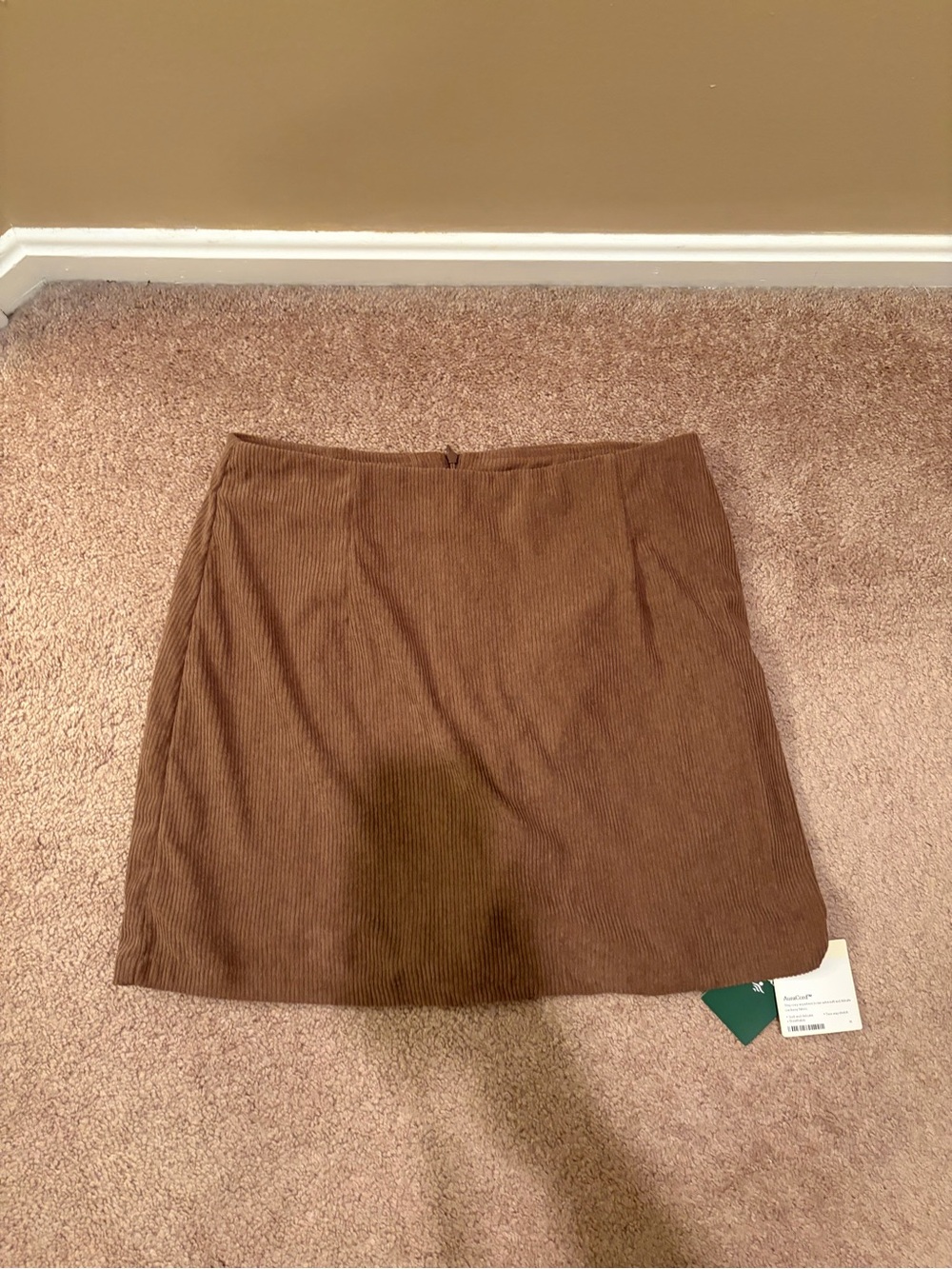 Halara Brown Corduroy A-Line Skort